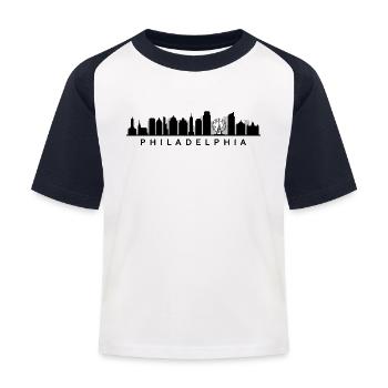 Philadelphia Skyline - T-shirt baseball Enfant - blanc/marine - Devant