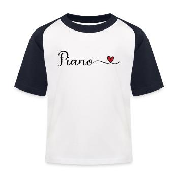 Piano - T-shirt baseball Enfant - blanc/marine - Devant