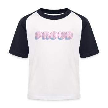 Trans Pride - Transgender-Flaggenfarben - Kinder Baseball T-Shirt - Weiß/Navy - Vorne