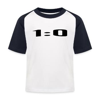 1:0, a perfect score - Kids' Baseball T-Shirt - white/navy - Front