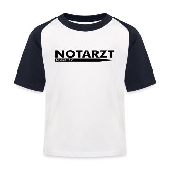 Emergency doctor emergency call 112 - Kids' Baseball T-Shirt - white/navy - Front