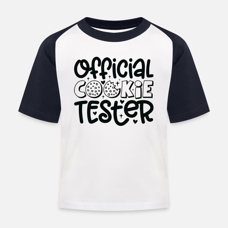 Christmas XMas kekse Cookie Tester - Kinder Baseball T-Shirt - Weiß/Navy