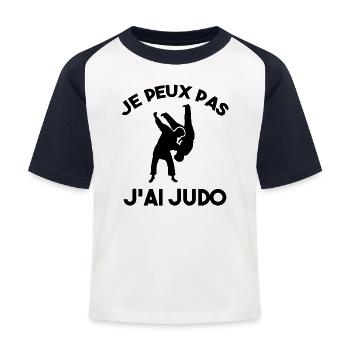 Je Peux Pas J'ai Judo - T-shirt baseball Enfant - blanc/marine - Devant