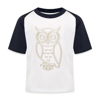 Goldene Eule - Kinder Baseball T-Shirt - Weiß/Navy - Vorne