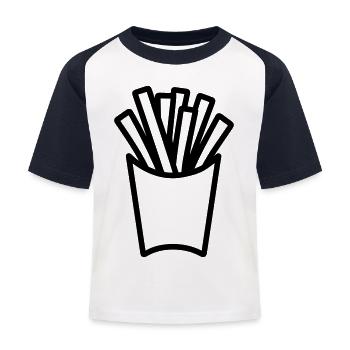 French fries - Kids' Baseball T-Shirt - white/navy - Front