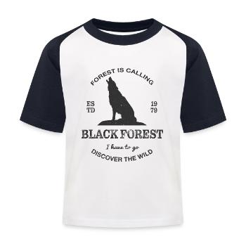 Forest is calling - Kids' Baseball T-Shirt - white/navy - Front