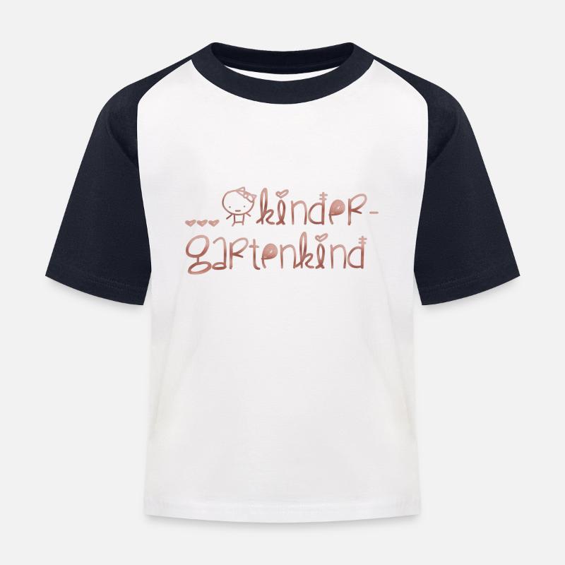 Kindergartenkind - Kinder Baseball T-Shirt - Weiß/Navy