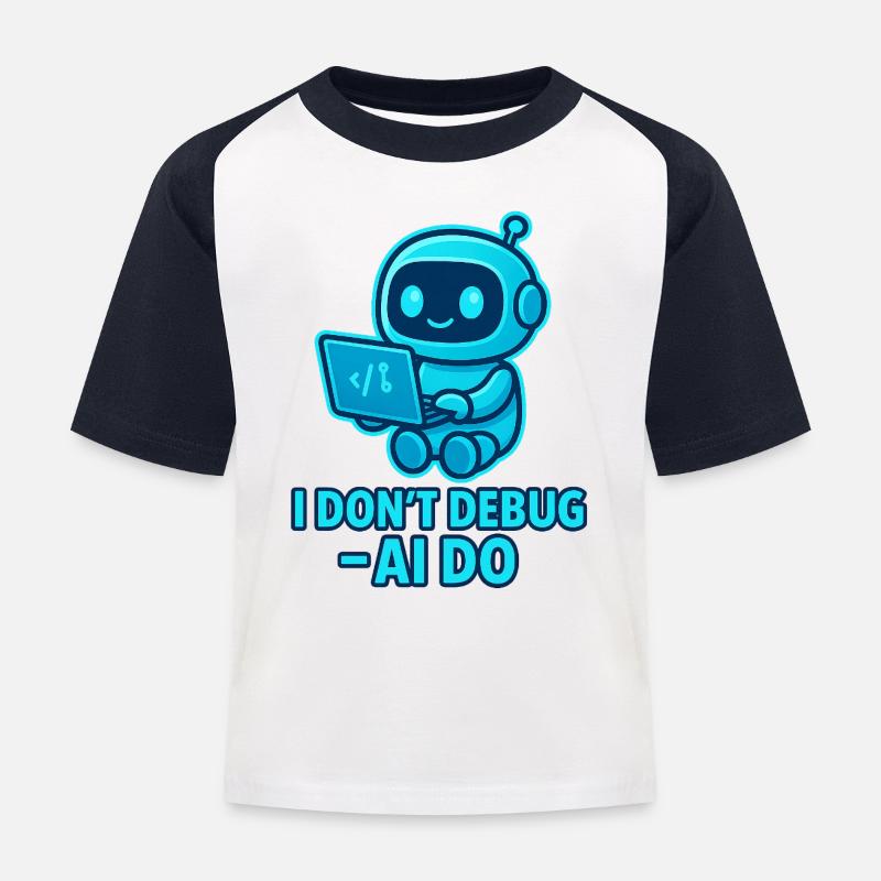AI Debug: AI takes over debugging - Kids' Baseball T-Shirt - white/navy