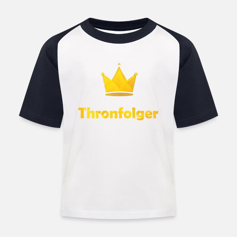 Thronfolger - Kinder Baseball T-Shirt - Weiß/Navy
