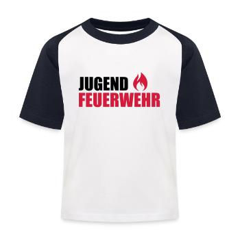 Feuerwehr - Kinder Baseball T-Shirt - Weiß/Navy - Vorne