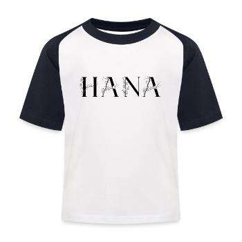Name - Hana - Kids' Baseball T-Shirt - white/navy - Front