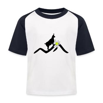 montagne, alpes - T-shirt baseball Enfant - blanc/marine - Devant