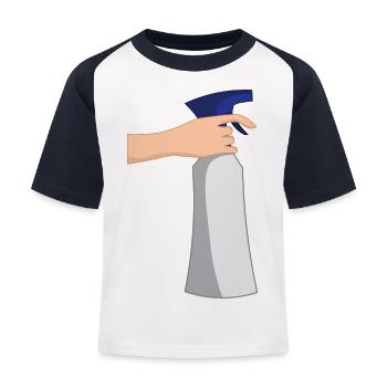 putzen cleaning putzfrau broom wischmop74 - Kinder Baseball T-Shirt - Weiß/Navy - Vorne