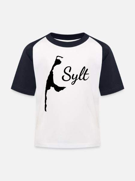 SYLT - Kinder Baseball T-Shirt - Weiß/Navy