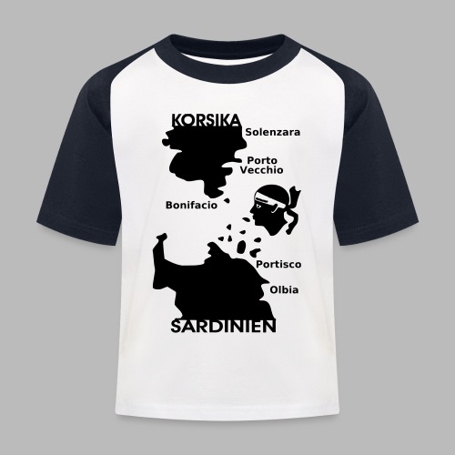 Korsika Sardinien Mori - Kinder Baseball T-Shirt