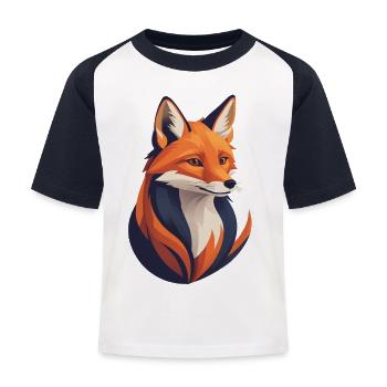 Fuchs - Kinder Baseball T-Shirt - Weiß/Navy - Vorne