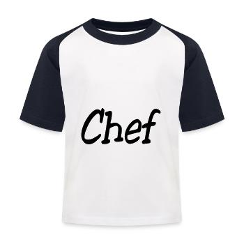 Chef - Kinder Baseball T-Shirt - Weiß/Navy - Vorne