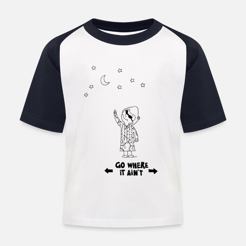 Go where it ain't - Kinder Baseball T-Shirt - Weiß/Navy