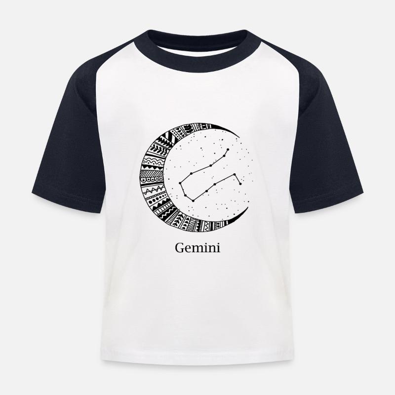 Zwilling Sternzeichen - Kinder Baseball T-Shirt - Weiß/Navy