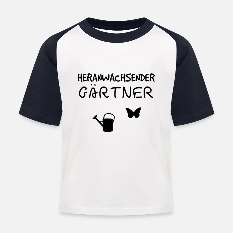 Heranwachsender Gärtner Geschenk Geburt Garten - Kinder Baseball T-Shirt - Weiß/Navy