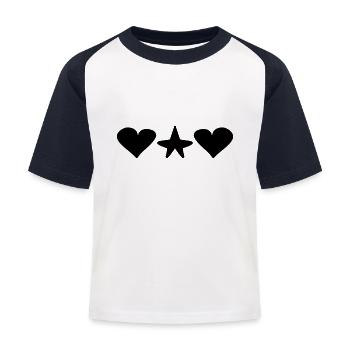 formen form herzen herz stern - Kinder Baseball T-Shirt - Weiß/Navy - Vorne