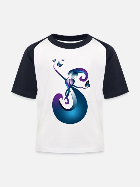 Geben Empfangen - Kinder Baseball T-Shirt - Weiß/Navy
