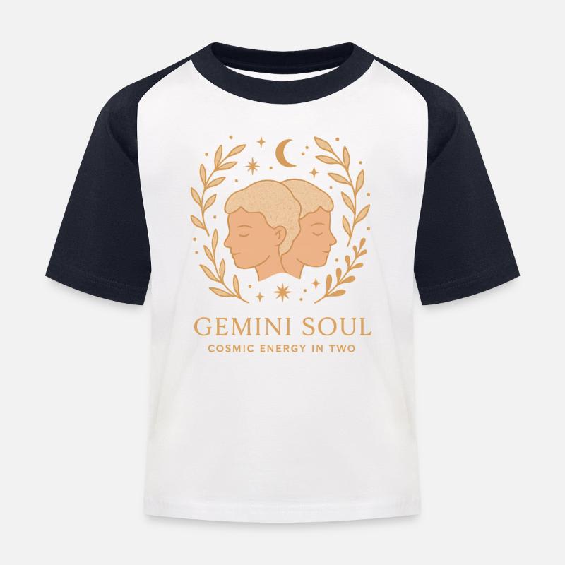 Gemini - Kinder Baseball T-Shirt - Weiß/Navy