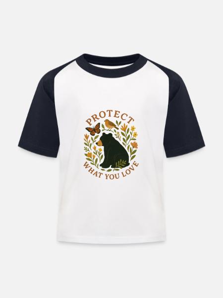 Beschütze, was du liebst - Kinder Baseball T-Shirt - Weiß/Navy