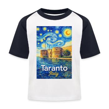 TTarent, Italien. - Kinder Baseball T-Shirt - Weiß/Navy - Vorne