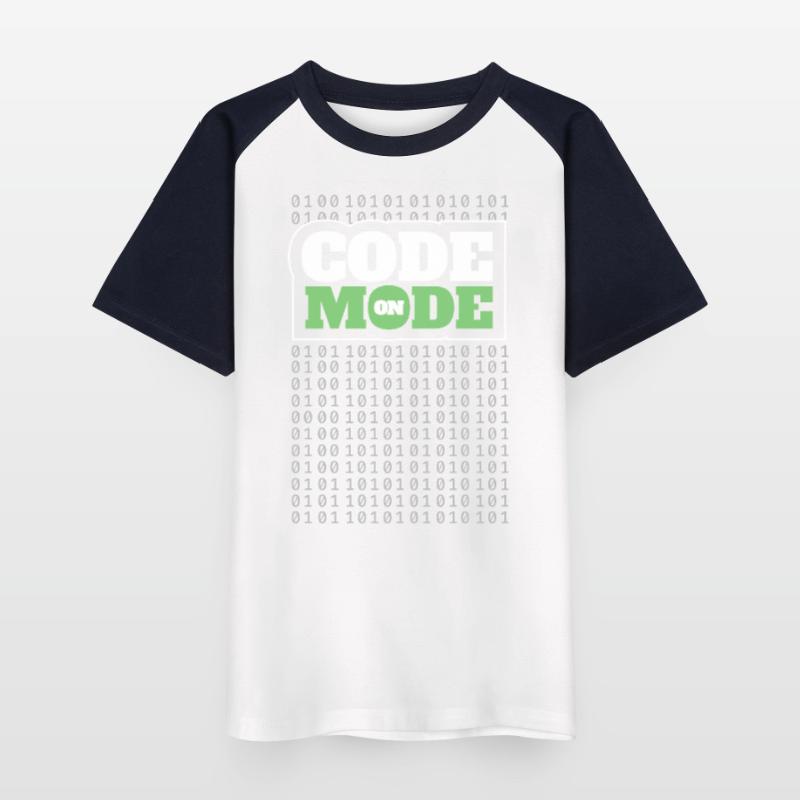 Code Mode On - Programming Software Engineer Coder Kids' Baseball T-Shirt