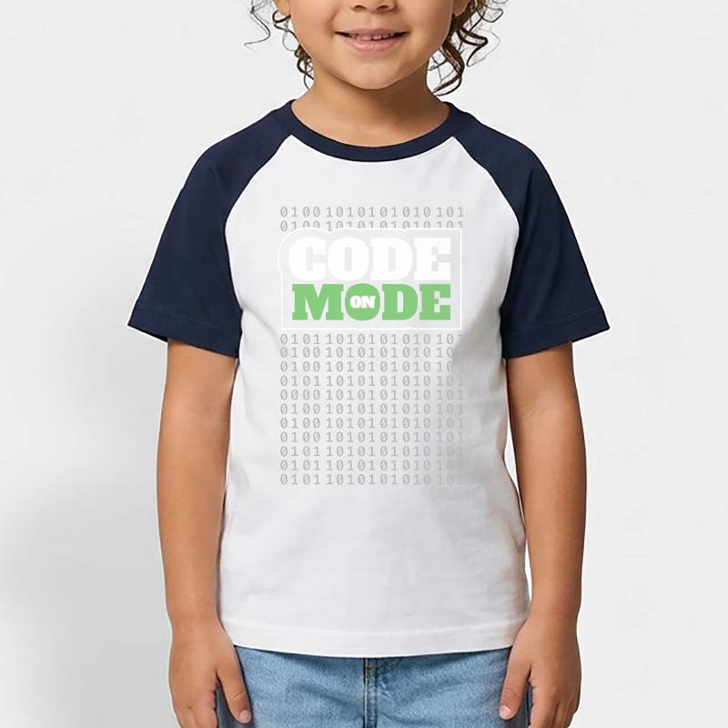 Code Mode On - Programming Software Engineer Coder Kids' Baseball T-Shirt