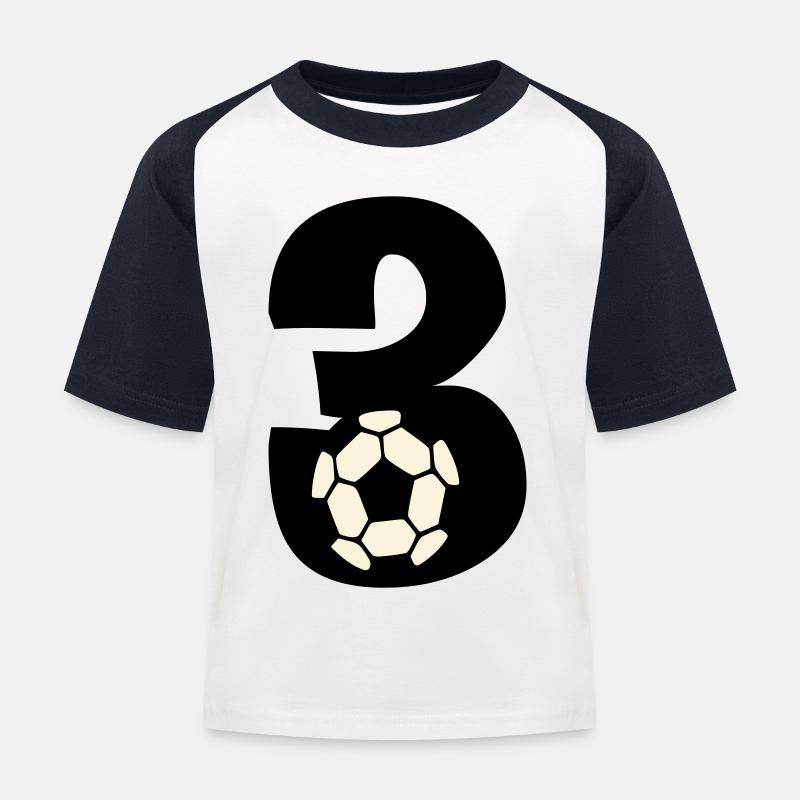 Ich bin schon 3! - Kinder Baseball T-Shirt - Weiß/Navy