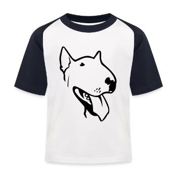 Bull Terrier Terrier Bulldoge Pit Bull - T-shirt baseball Enfant - blanc/marine - Devant