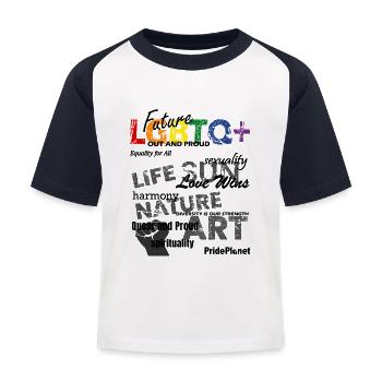 Celebrating Love & Diversity - Kinder Baseball T-Shirt - Weiß/Navy - Vorne