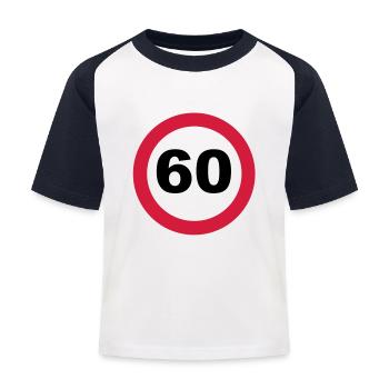 60. Geburtstag - Kinder Baseball T-Shirt - Weiß/Navy - Vorne