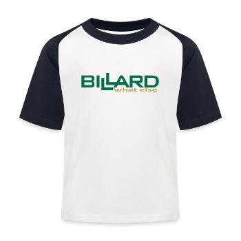 Billard Design what else, Poolbillard - Kinder Baseball T-Shirt - Weiß/Navy - Vorne