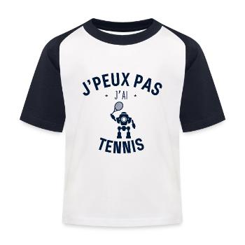 J Peux Pas J Ai Tennis - T-shirt baseball Enfant - blanc/marine - Devant