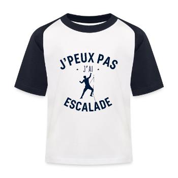 J peux pas j ai escalade - T-shirt baseball Enfant - blanc/marine - Devant