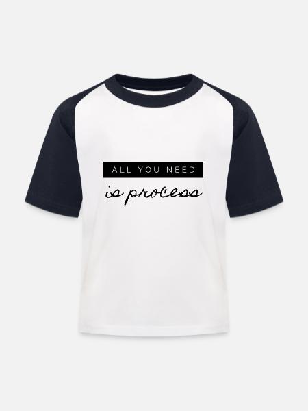 Prozess - Kinder Baseball T-Shirt - Weiß/Navy