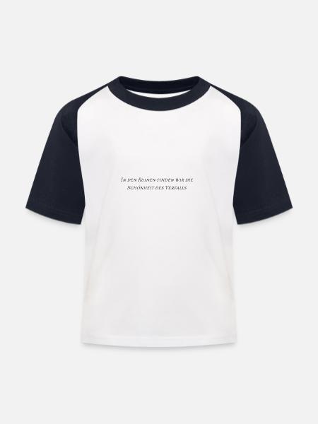 Lostplaces - Kinder Baseball T-Shirt - Weiß/Navy