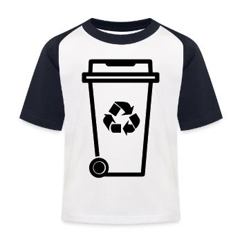 Mülltonne - Kinder Baseball T-Shirt - Weiß/Navy - Vorne