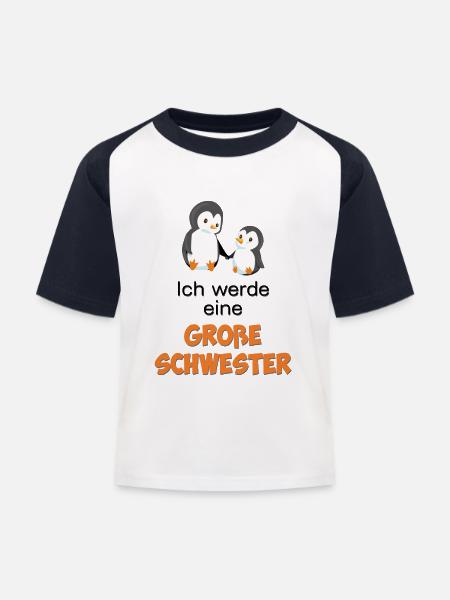 Ich werde eine große Schwester - Kinder Baseball T-Shirt - Weiß/Navy