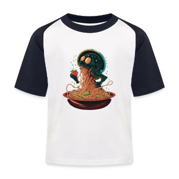 Spaghetti Alien - Kids' Baseball T-Shirt - white/navy - Front
