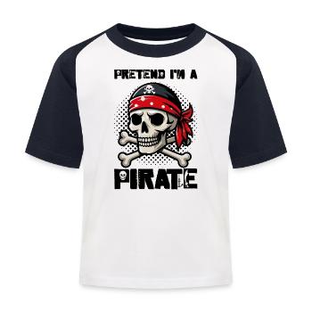 Halloween Pirate Dire Tenue Costume Drôle - T-shirt baseball Enfant - blanc/marine - Devant