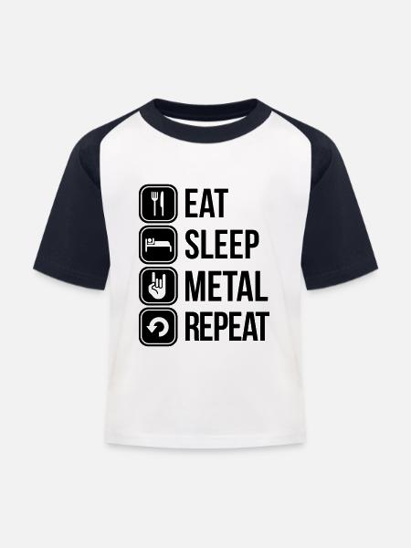 heavy metal - Kinder Baseball T-Shirt - Weiß/Navy
