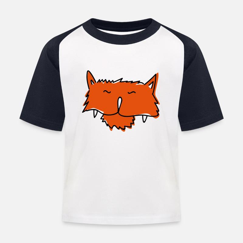 Katze - Kinder Baseball T-Shirt - Weiß/Navy