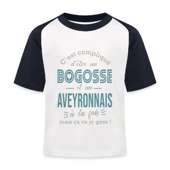 Aveyronnais cadeau humour aveyron aveyronnais - T-shirt baseball Enfant - blanc/marine - Devant