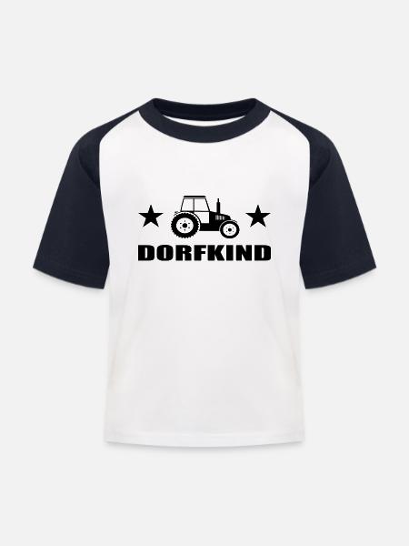 Dorfkind - Kinder Baseball T-Shirt - Weiß/Navy