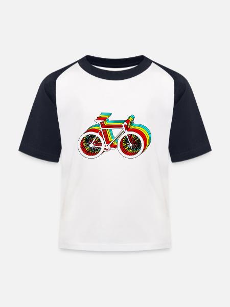 fahrrad - Kinder Baseball T-Shirt - Weiß/Navy