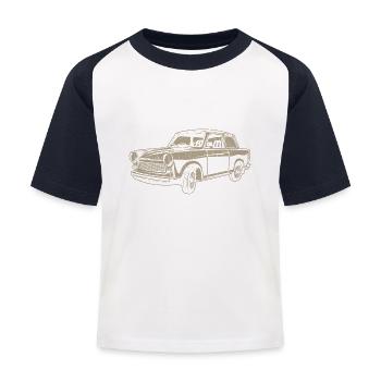 Trabi 601 - Rennpappe - Kinder Baseball T-Shirt - Weiß/Navy - Vorne
